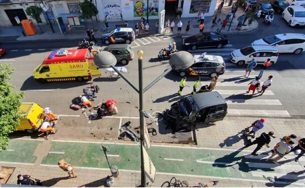 Accidente de tráfico en Valencia Cuatro peatones arrollados tras una